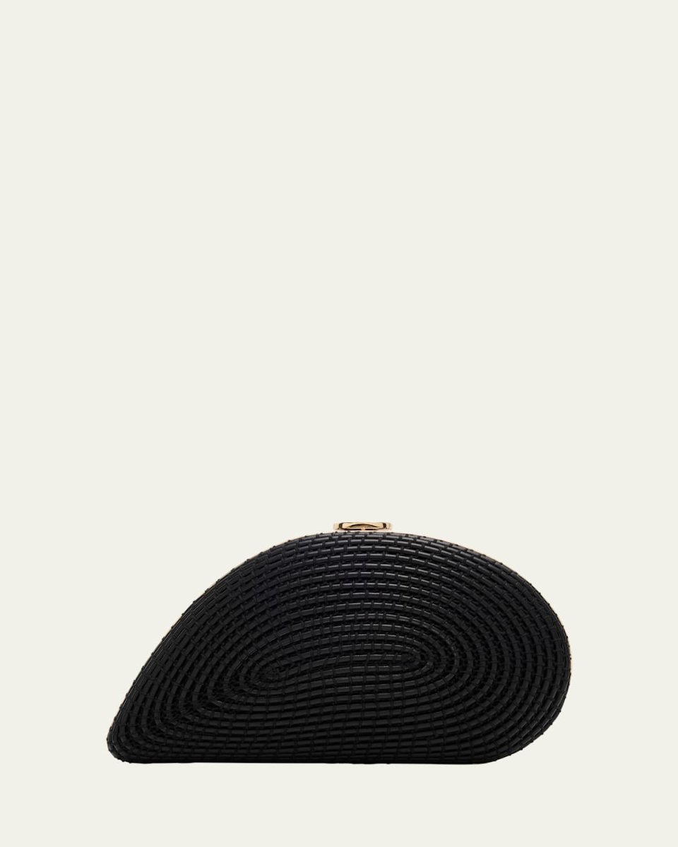 Bridget Corded Vegan Leather Shell Clutch Bag